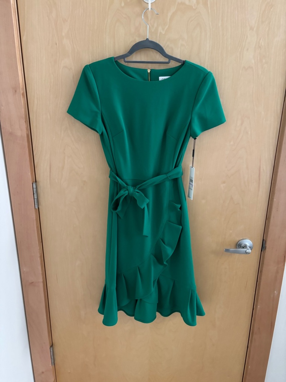 NWT Calvin Klein Green Ruffle Dress